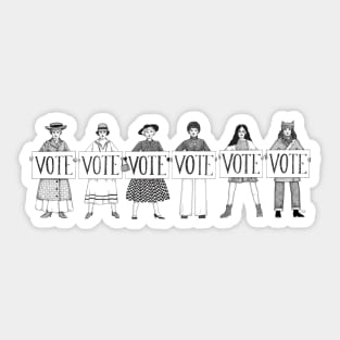 Women Voting Through the Decades Sticker